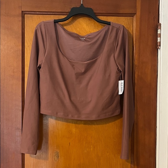 Old Navy Brown Long Sleeve Workout Top - Picture 1 of 4